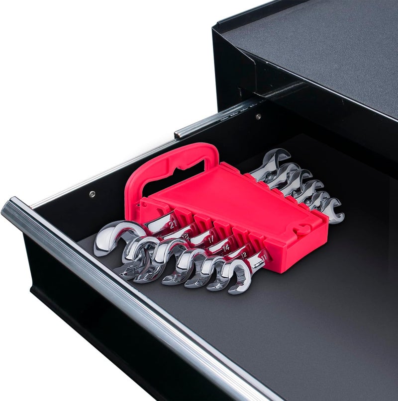 EFFICERE 6-Piece Double-End Metric Flare Nut Wrench Set with Rack, Size 9, 10, 11, 12, 13, 14, 15, 16, 17, 18, 19, 21mm | Cr-V Steel, 6-Point Head, Best Line Wrench for Fuel, Brake, Air Conditioning - Image 5